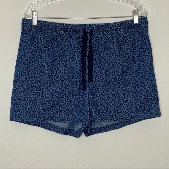 J. Crew Denim Seaside Indigo Blue Leopard Shorts - Picture 1 of 9